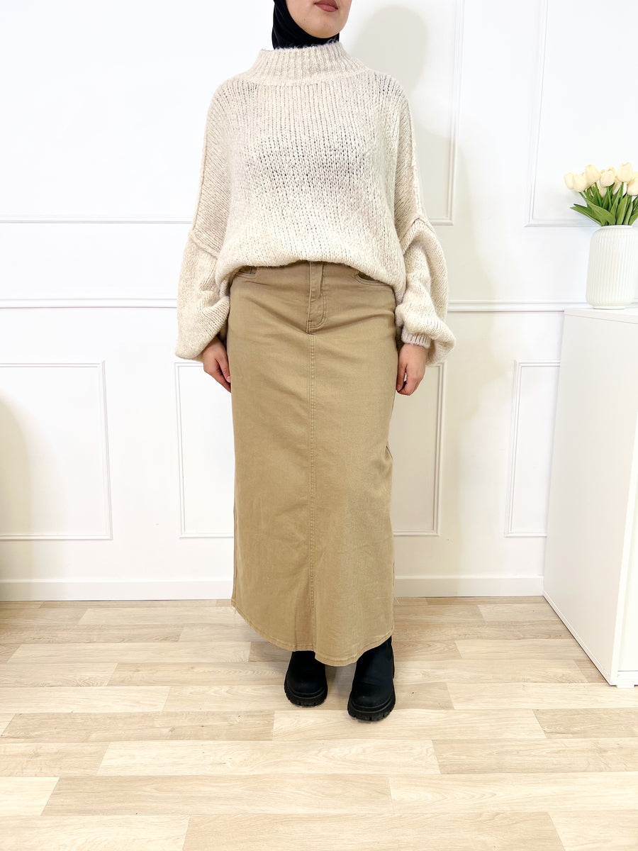 Jupe en jeans - Beige