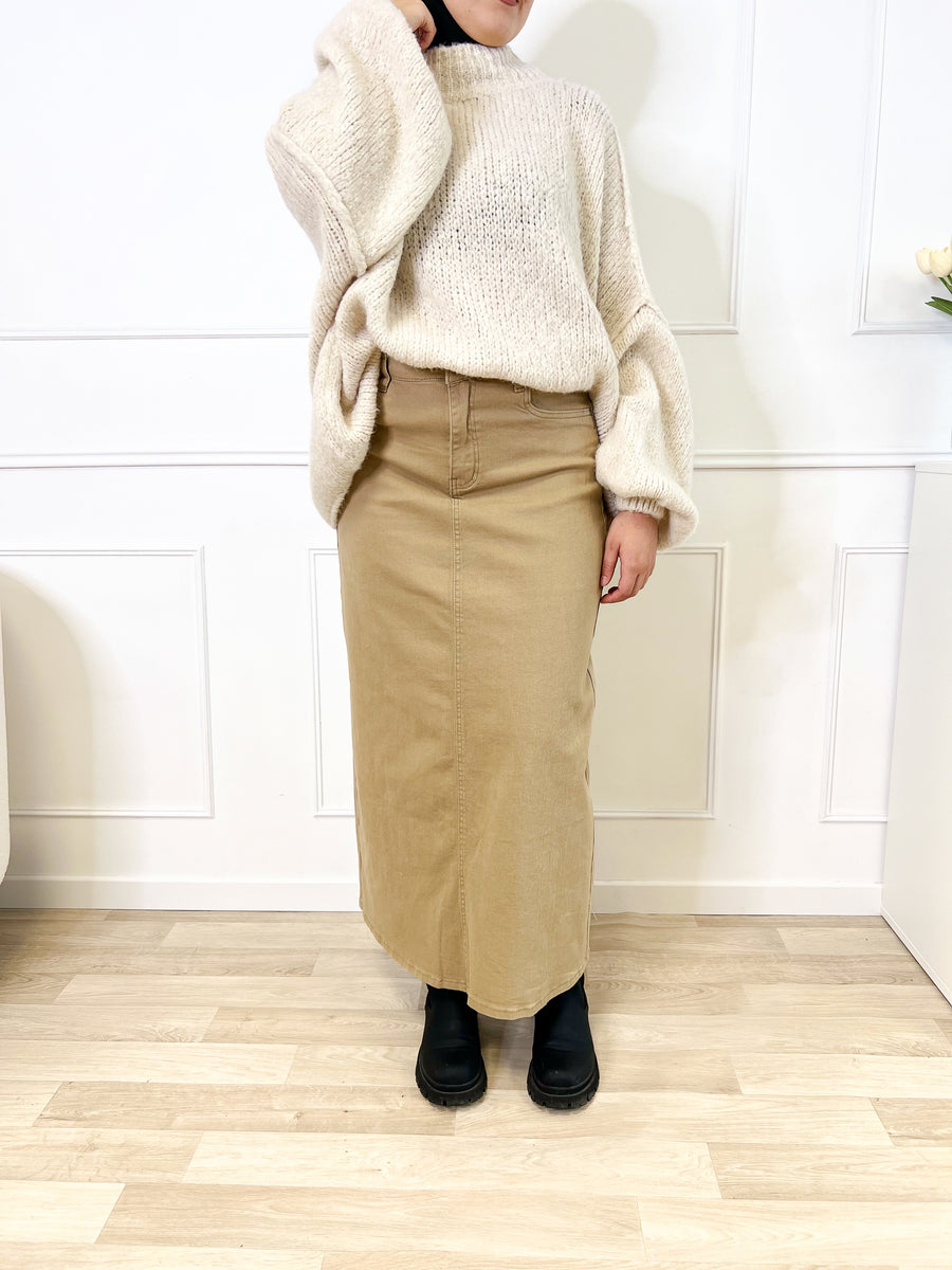 Jupe en jeans - Beige