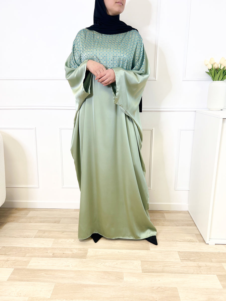 Abaya diamond - Vert d'eau