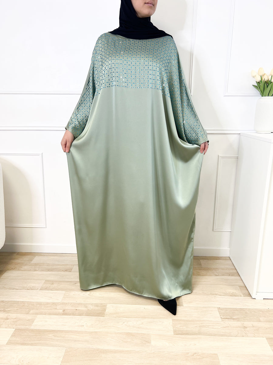 Abaya diamond - Vert d'eau