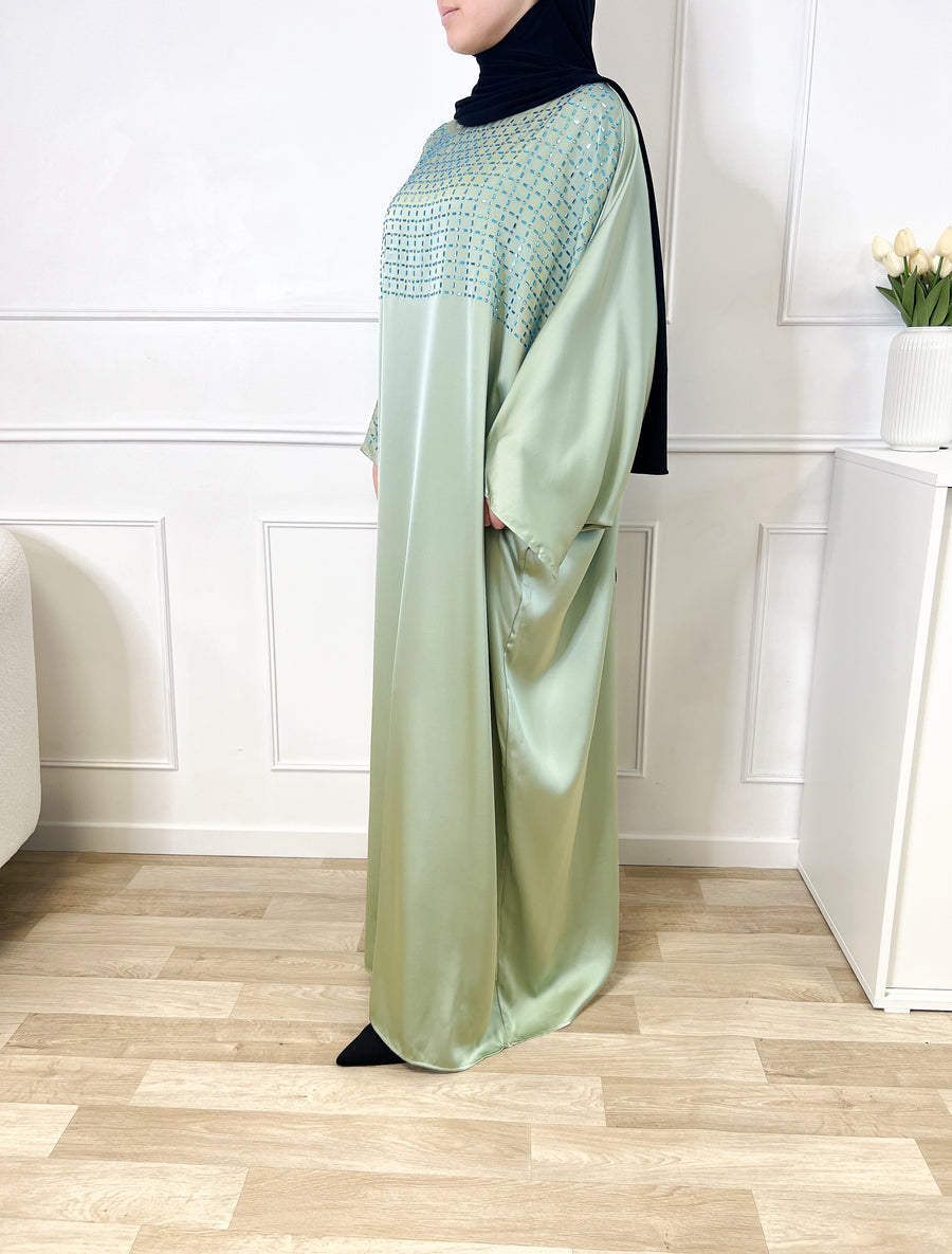 Abaya diamond - Vert d'eau