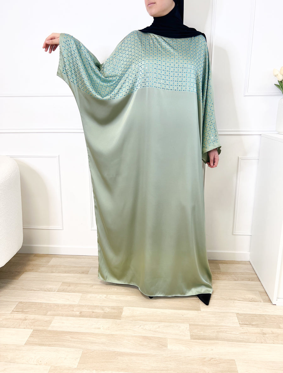 Abaya diamond - Vert d'eau