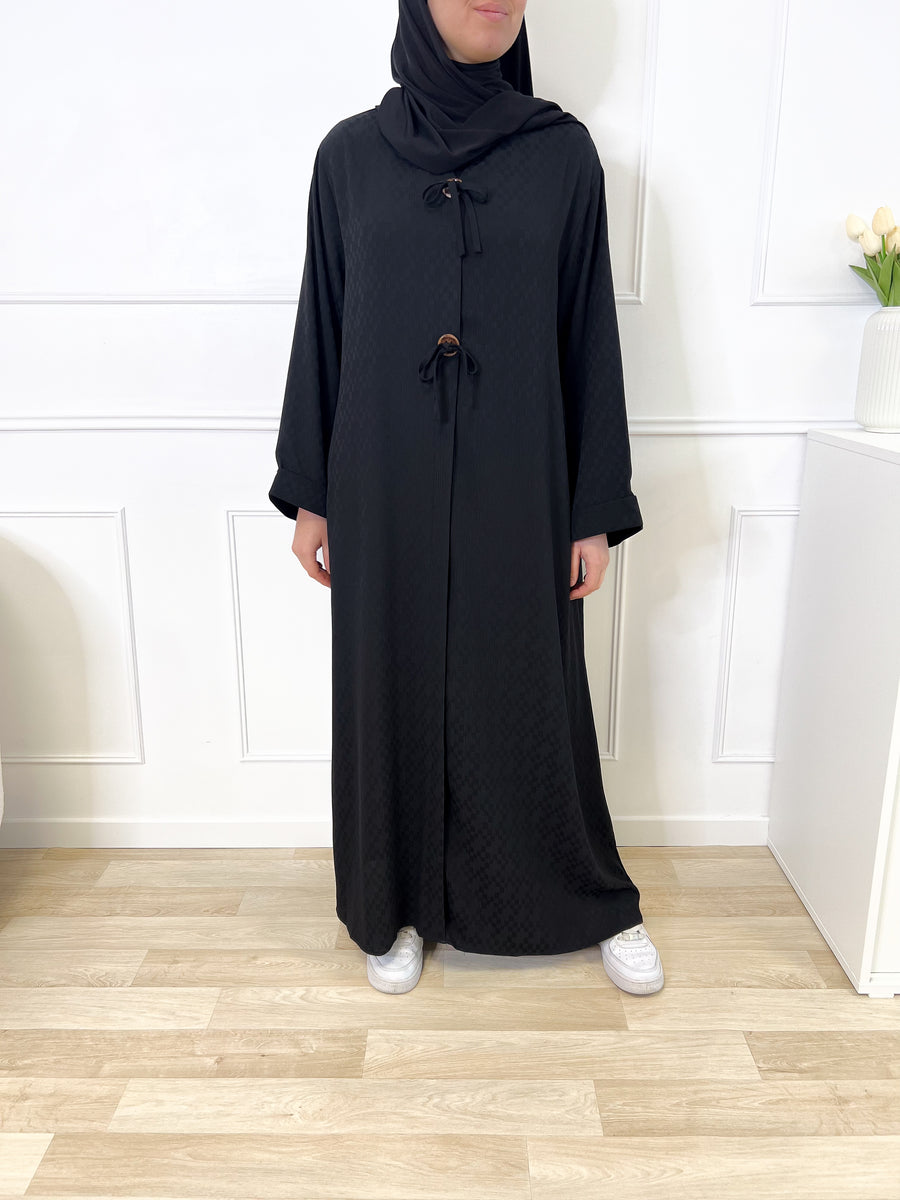 Abaya damier - Noire