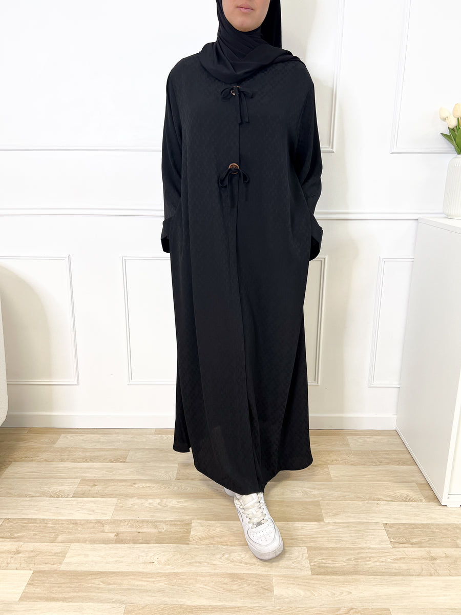 Abaya damier - Noire