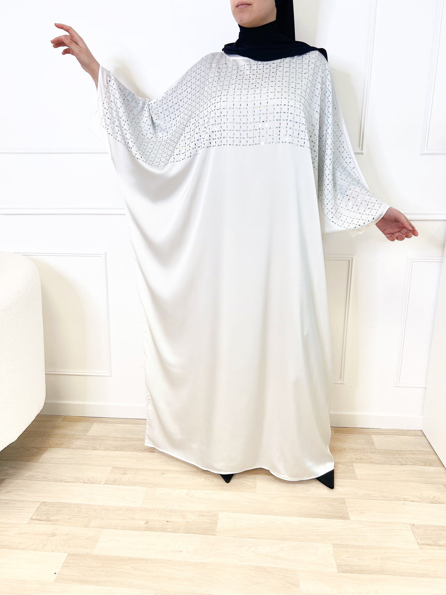 Abaya diamond - Blanche