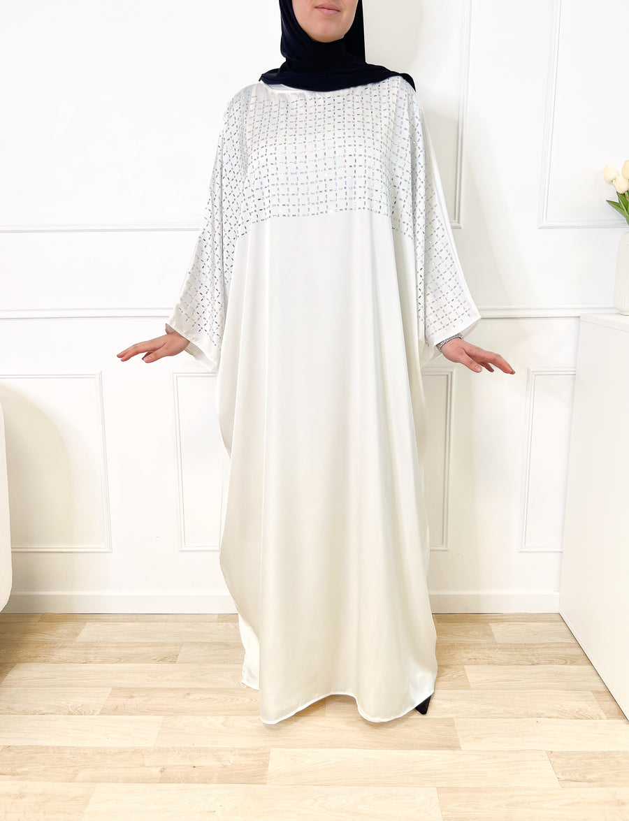 Abaya diamond - Blanche