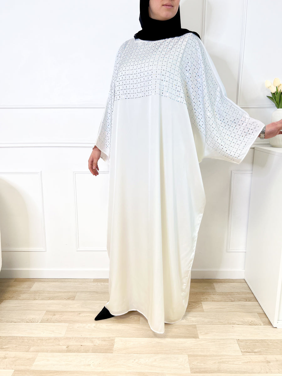 Abaya diamond - Blanche