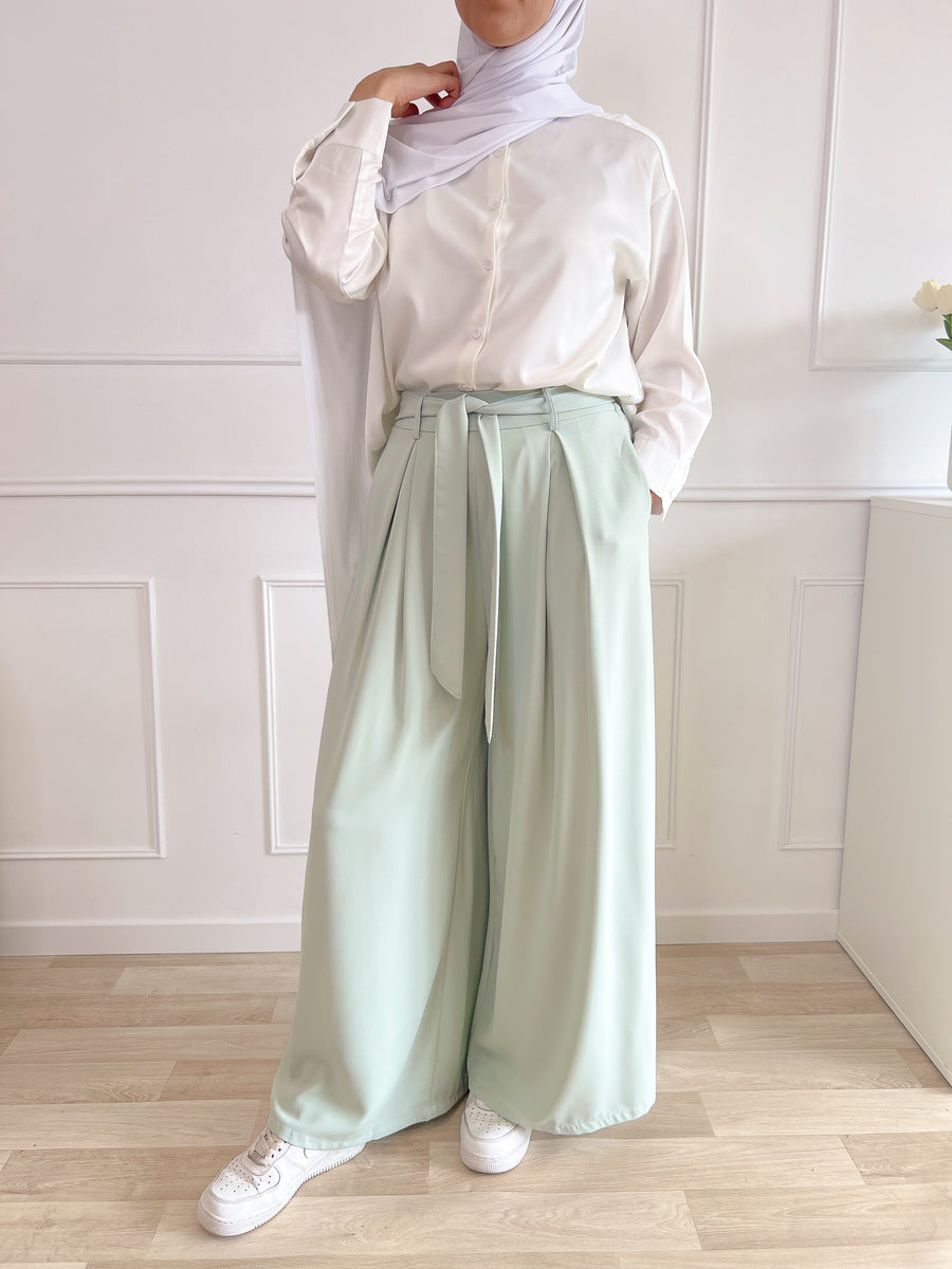 Pantalon palazzo menthe