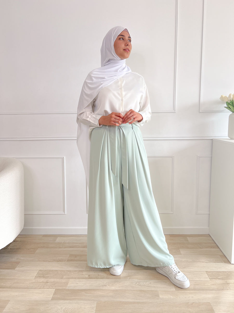 Pantalon palazzo menthe