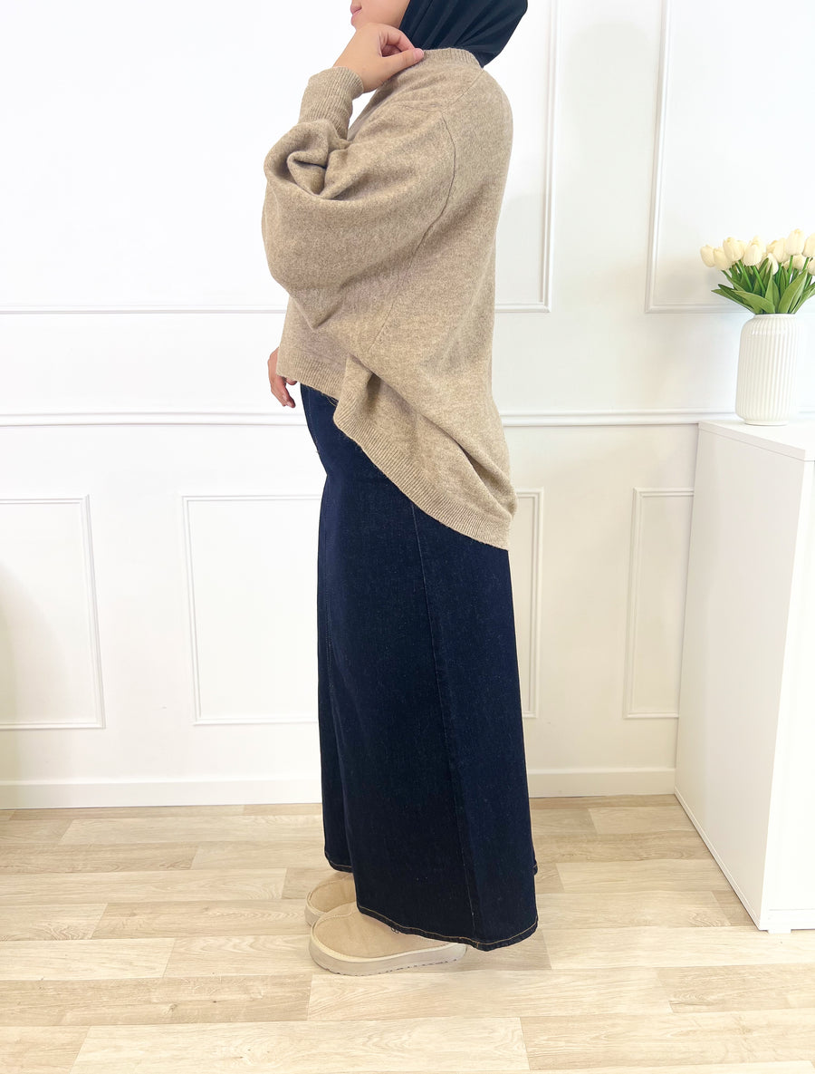 Pull asymétrique - Taupe